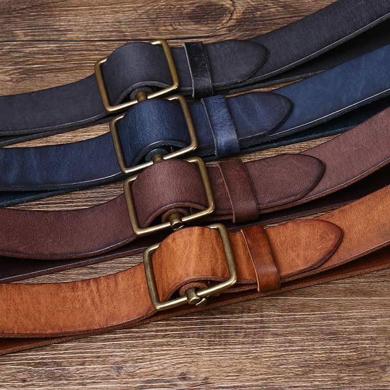 Cinturón de cuero elegante para hombre, modelo Strumiana
