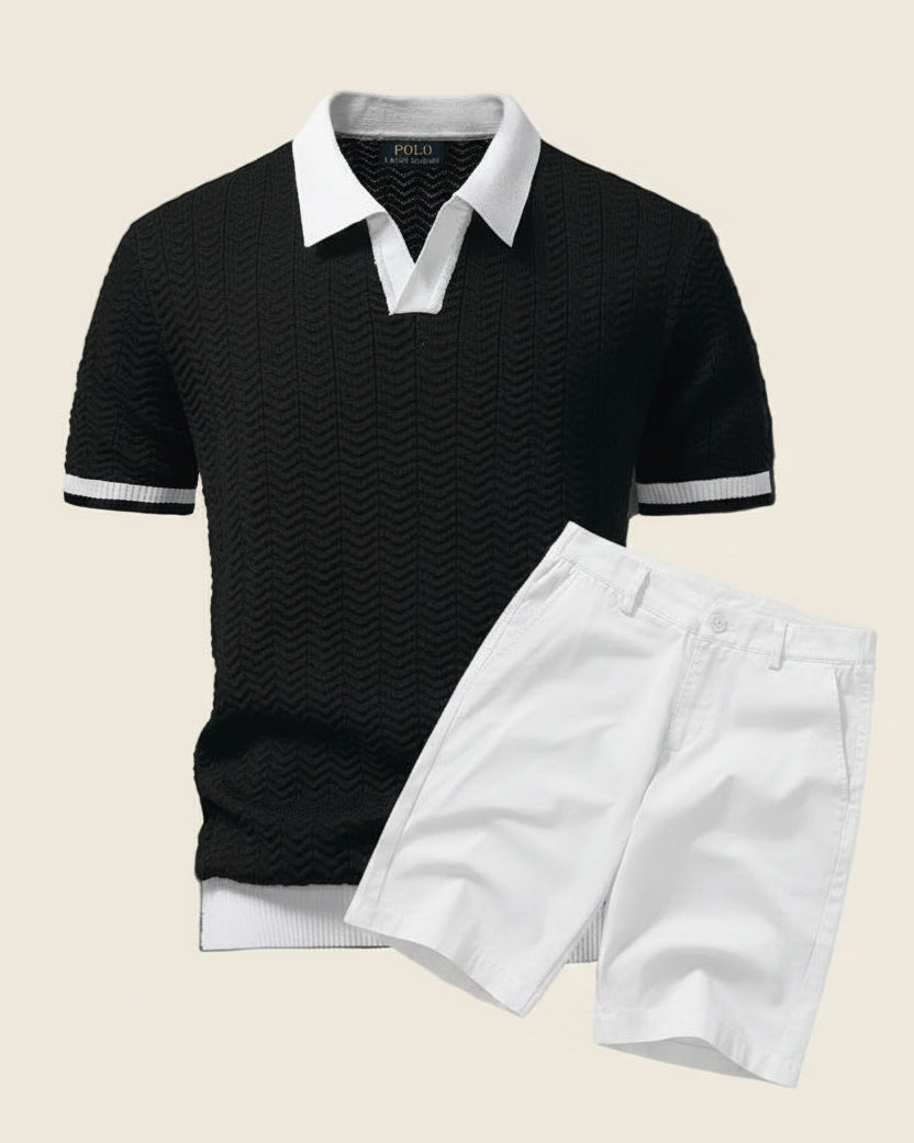 Conjunto de polo y pantalón corto estilo "Old Money"