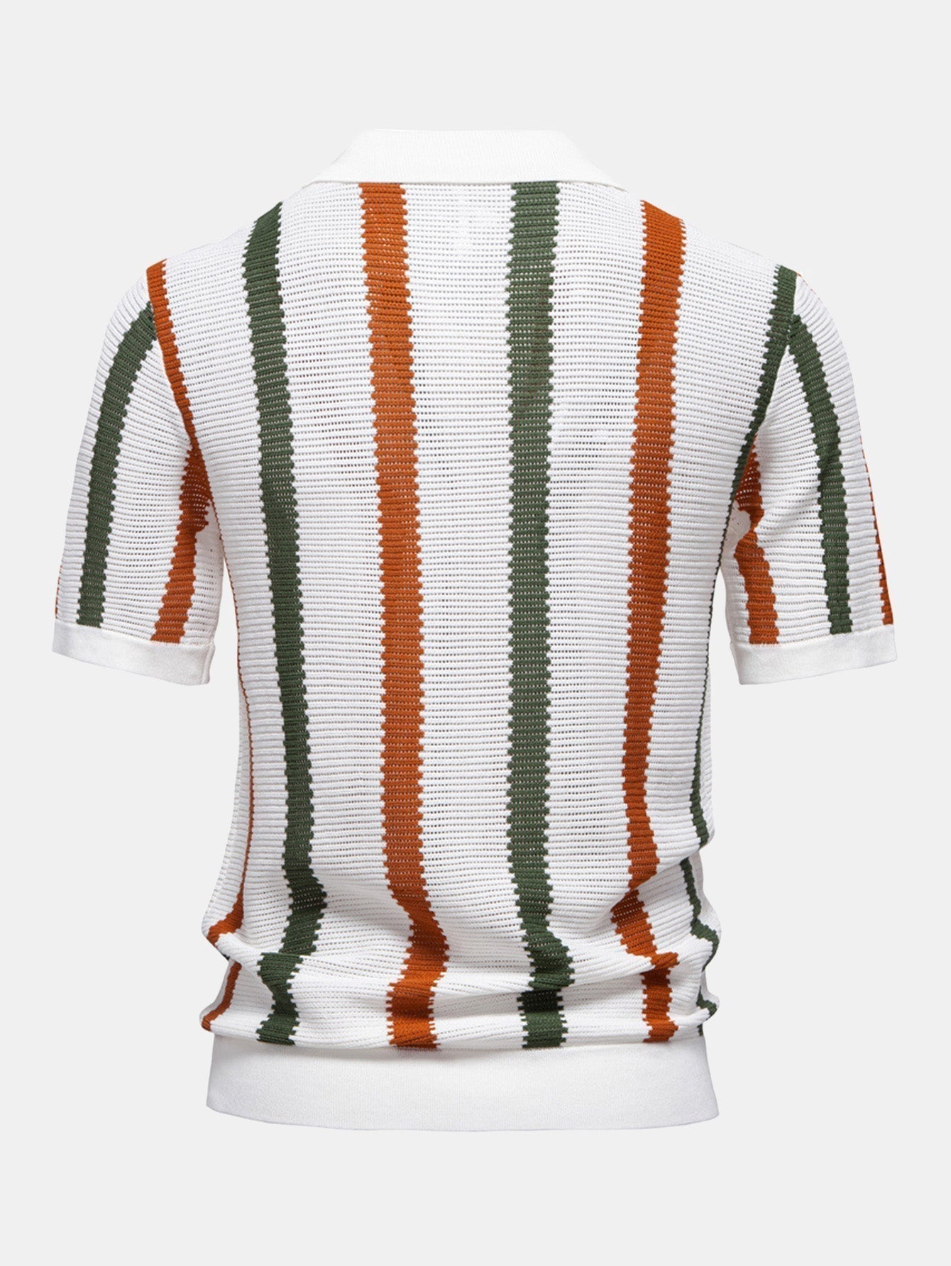 Polo de punto con cuello de pico y rayas