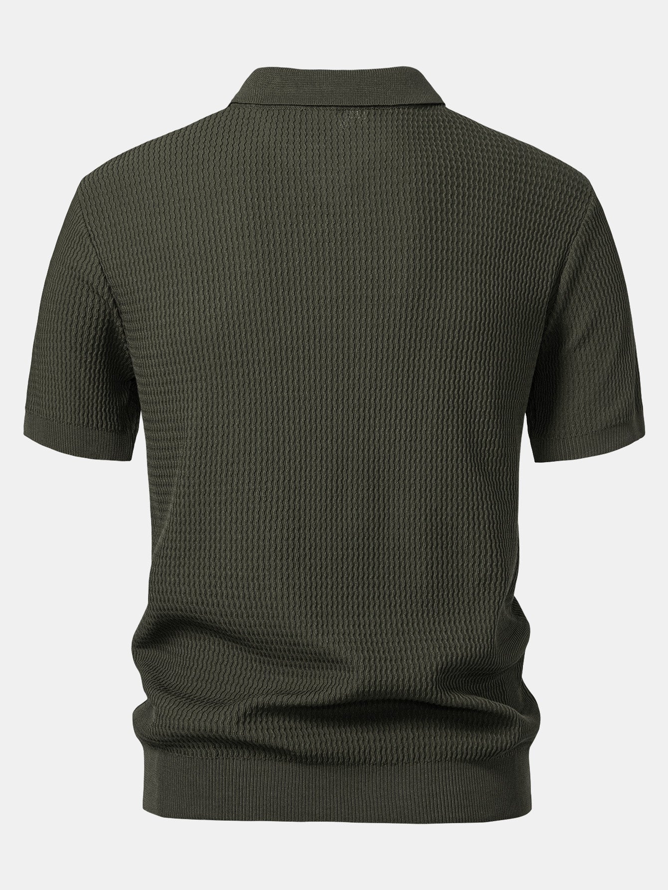 Polo con cuello en V de punto jacquard de olas
