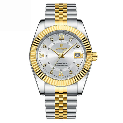 POEDAGAR GoldenStar - Reloj de 40 mm | Resistente al agua | Acero inoxidable