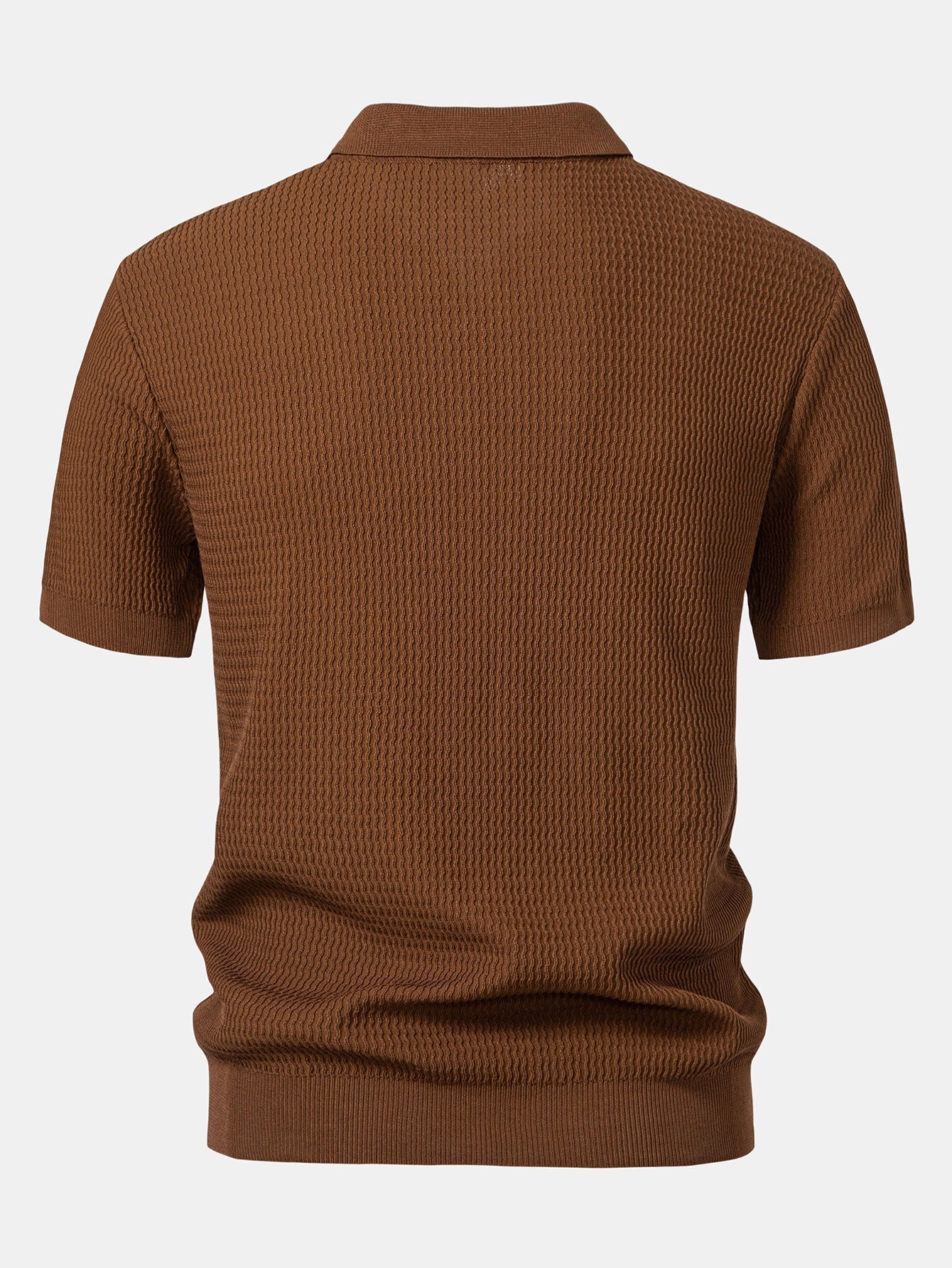 Polo con cuello en V de punto jacquard de olas