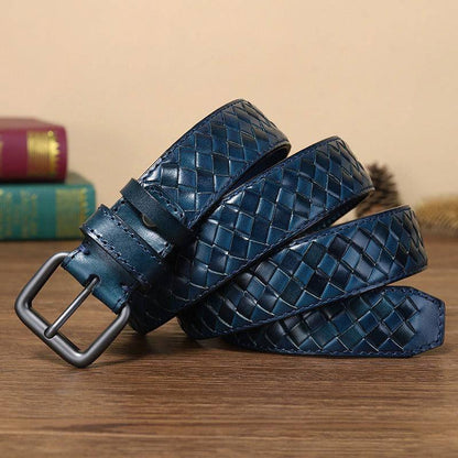 Cinturón trenzado informal de cuero, modelo Anatol para hombre