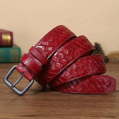 Cinturón trenzado informal de cuero, modelo Anatol para hombre