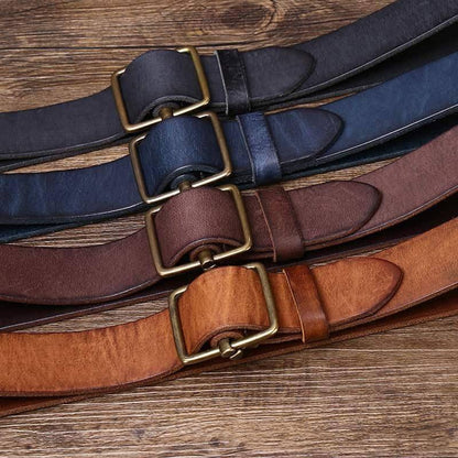 Cinturón de cuero elegante para hombre, modelo Strumiana