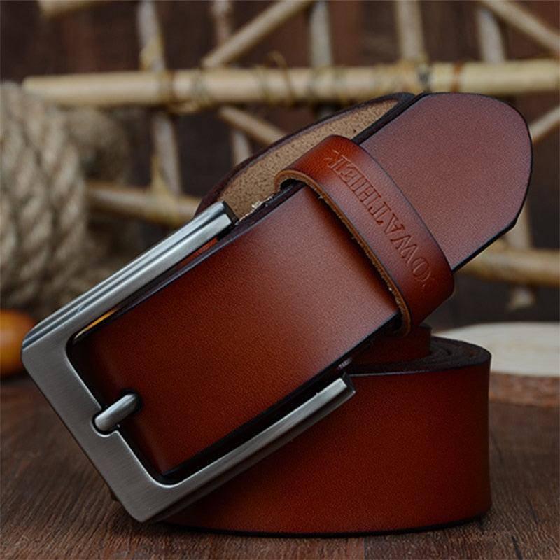 Elegante cinturón casual de cuero para hombre, modelo Goga moderno
