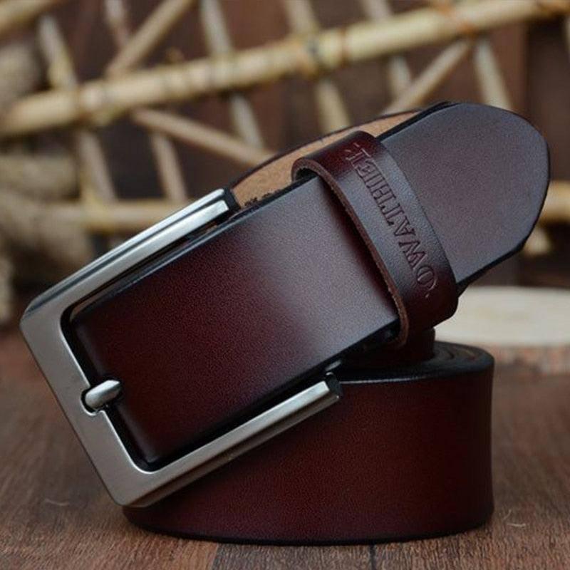 Elegante cinturón casual de cuero para hombre, modelo Goga moderno