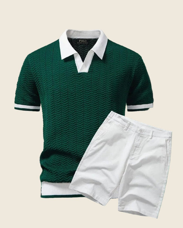 Conjunto de polo y pantalón corto estilo 