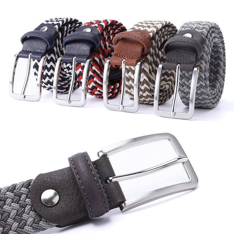 Cinturón Trenzado Elástico Vintage Para Hombre, Modelo Zviadi