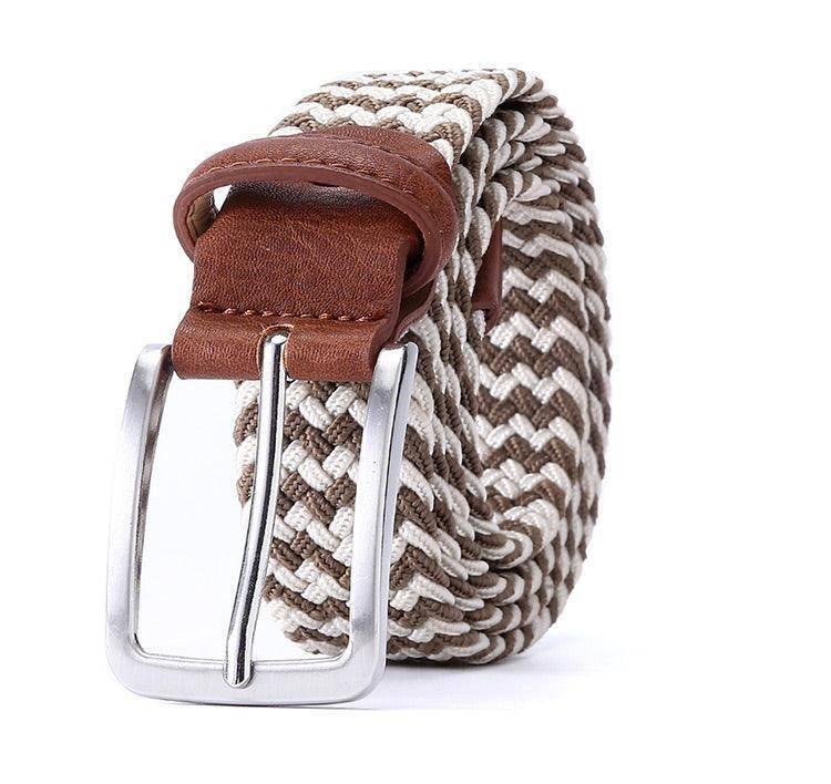 Cinturón Trenzado Elástico Vintage Para Hombre, Modelo Zviadi