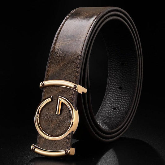 Cinturón de traje de cuero de lujo para hombre, modelo Giuseppe